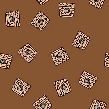 Hamster house pet vector seamless pattern 스톡 일러스트