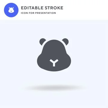 Hamster icon vector, filled flat sign, solid pictogram isolated on white, log Stock Illustration