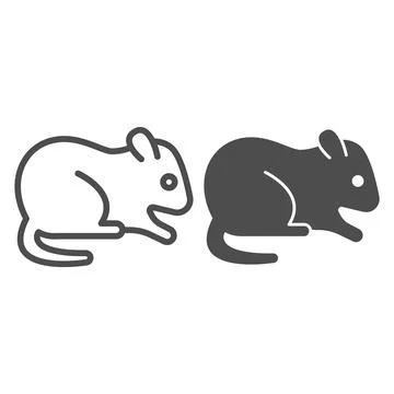 Hamster line and solid icon, domestic animals concept, rodent sign on white Stock Illustration