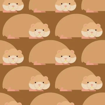 Hamster pattern. Cute pet background. Home rodent ornament Stock Illustration