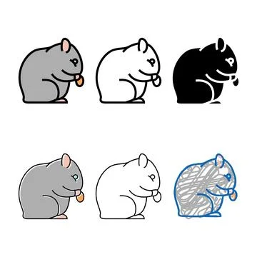 Hamster pet color icon vector variants イラスト素材