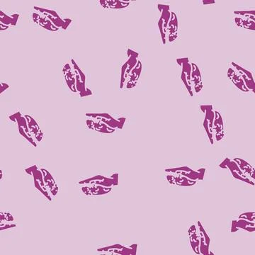 Hamster pet hand glyph vector seamless pattern Stock Illustration