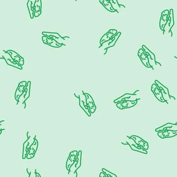 Hamster pet hand line vector seamless pattern Stock Illustration