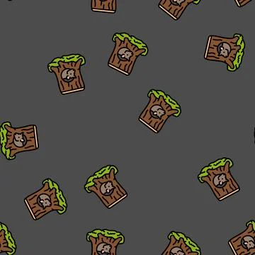 Hamster pet house vector seamless pattern Stock Illustration