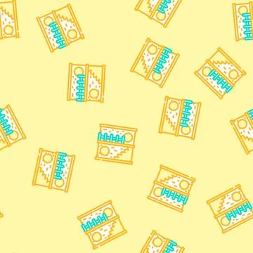 Hamster pet house vector seamless pattern Stock Illustration