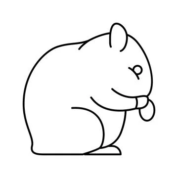 Hamster pet line icon vector illustration Illustrazione stock
