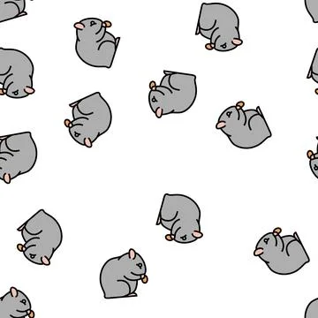 Hamster pet vector seamless pattern Illustrazione stock