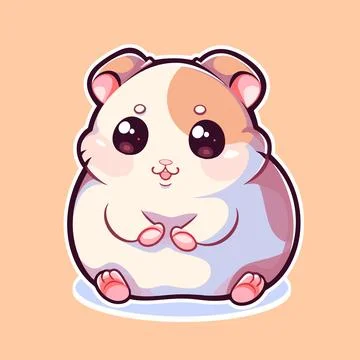 A hamster with a pink background Stock Illustration