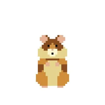 Hamster pixels. Vector illustration of a cross stitch and game icon. Stock Illustration