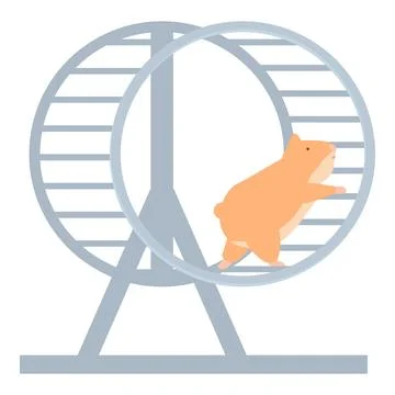 Hamster running in a wheel enjoying exercise Stock Illustration