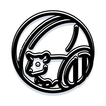 Hamster running in wheel simple outline drawing Ilustración de archivo