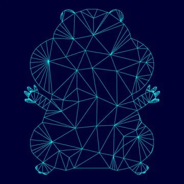 Hamster silhouette low poly triangulation triangulated polygonal electric cya Stock Illustration