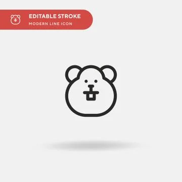 Hamster Simple vector icon. Illustration symbol design template for web mobil Stock Illustration