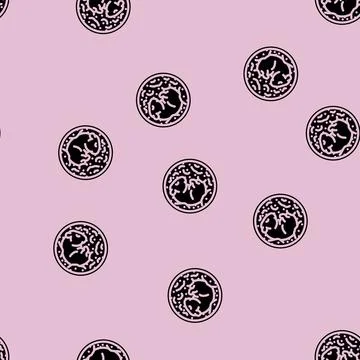 Hamster sleeping pet glyph vector seamless pattern Stock Illustration