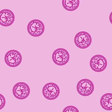 Hamster sleeping pet line vector seamless pattern Stock Illustration