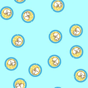 Hamster sleeping pet vector seamless pattern Stock Illustration