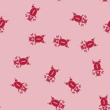Hamster standing pet glyph vector seamless pattern Stock Illustration