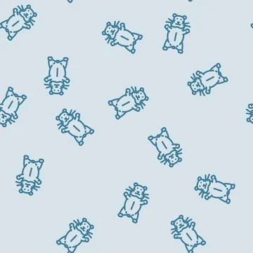 Hamster standing pet line vector seamless pattern Stock Illustration