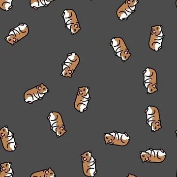 Hamster standing pet vector seamless pattern Stock Illustration