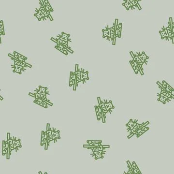 Hamster with toy pet line vector seamless pattern Stock Illustration