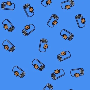 Hamster in tunnel pet vector seamless pattern Stock Illustration