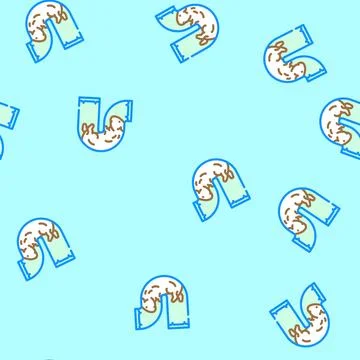 Hamster in tunnel pet vector seamless pattern Stock Illustration
