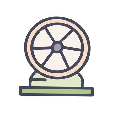 Hamster wheel color vector doodle simple icon 스톡 일러스트