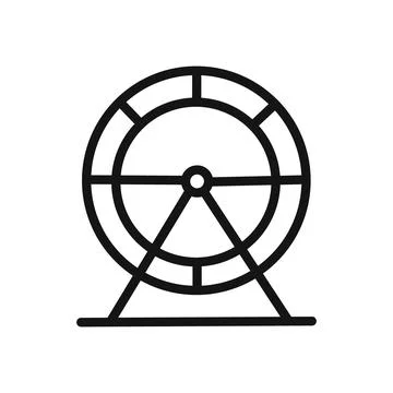 Hamster wheel icon linear vector graphics sign Stock Illustration