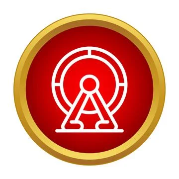 Hamster wheel icon on red circle background Stock Illustration