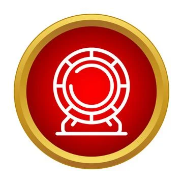 Hamster wheel icon on red circle background Stock Illustration