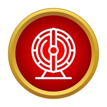 Hamster wheel icon on red circular background Stock Illustration