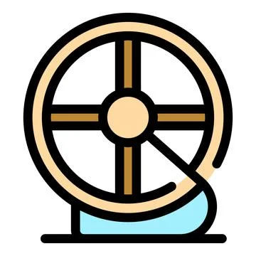 Hamster wheel icon representing pet activity and exercise Stock Illustration
