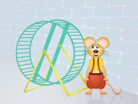 Hamster in the wheel Stock Illustration