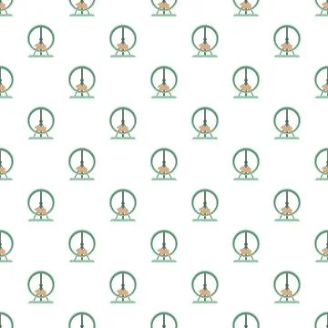 Hamster wheel pet exercise rodent seamless pattern Stock Illustration