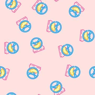 Hamster in wheel pet vector seamless pattern Stock Illustration