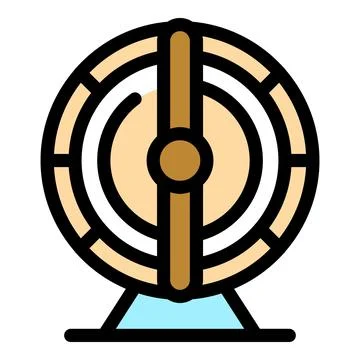 Hamster wheel spinning for pet exercise and entertainment Stock Illustration