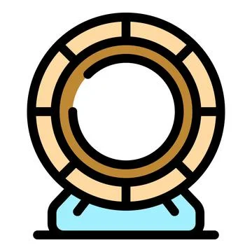 Hamster wheel standing on a blue support, pet accessories for small rodents Stock Illustration