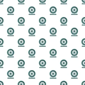 Hamster wheels creating a repeating pattern on white background Stock Illustration