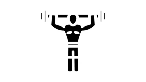 Hamstring curls fitness exercise leg glyph icon animation Stock Footage 326739079