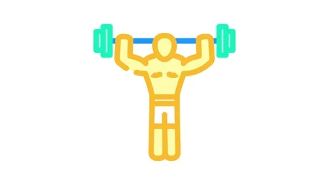 Hamstring curls fitness exercise leg color icon animation Stock Footage 327262199