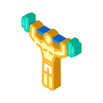 Hamstring curls fitness exercise leg isometric icon vector illustration Stock Illustration