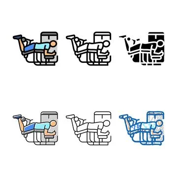 Hamstring curls fitness exercise multistyle leg color icon vector Stock Illustration