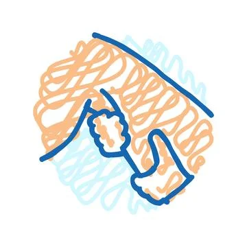 Hamstrings massage therapy icon doodle illustration Stock Illustration