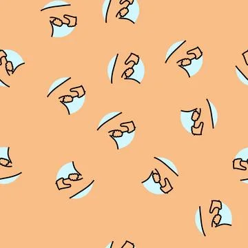 Hamstrings massage therapy vector seamless pattern Stock Illustration