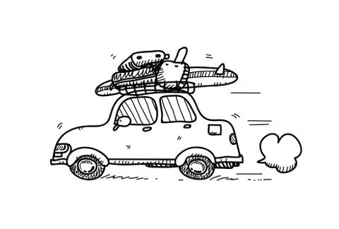 Han Drawn Car Doodle Stock Illustration