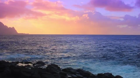 Hanalei Beach Sunset Video stock 45417399