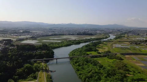 Hanamaki Cityscape Distant View.02 Video stock 332958395