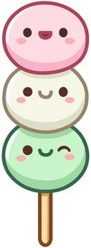 Hanami Dango Kawaii Stock Illustration