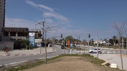Hanassi Weizmann Blvd. Or Akiva Israel Stock Footage 103304977