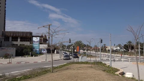 Hanassi Weizmann Blvd. Or Akiva Israel Stock Footage 103306413